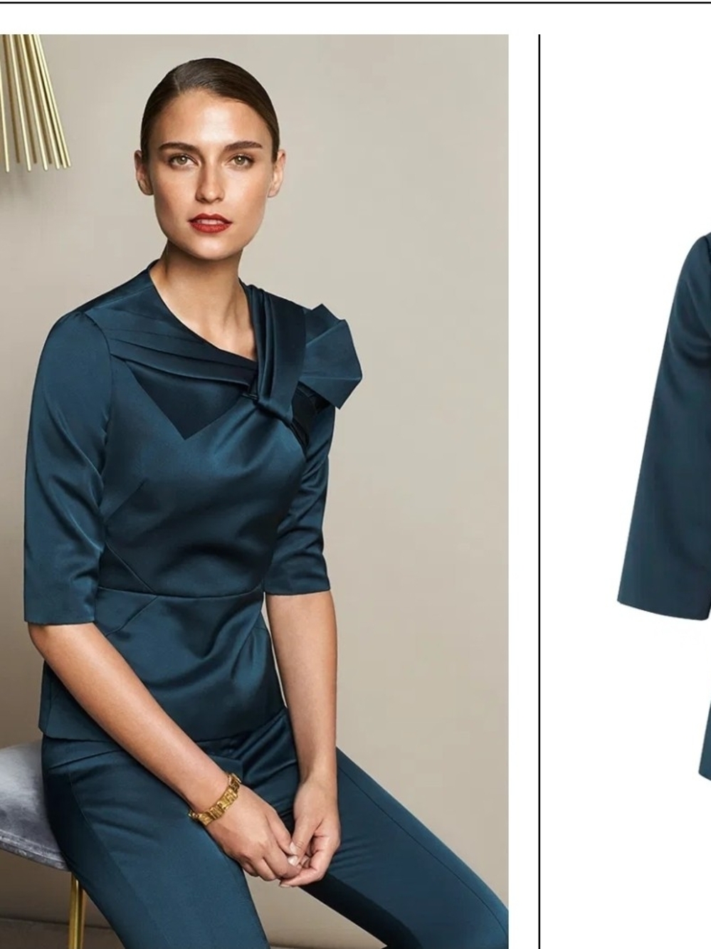 The Fold Rosewood Color Satin Blouse Top Size 10